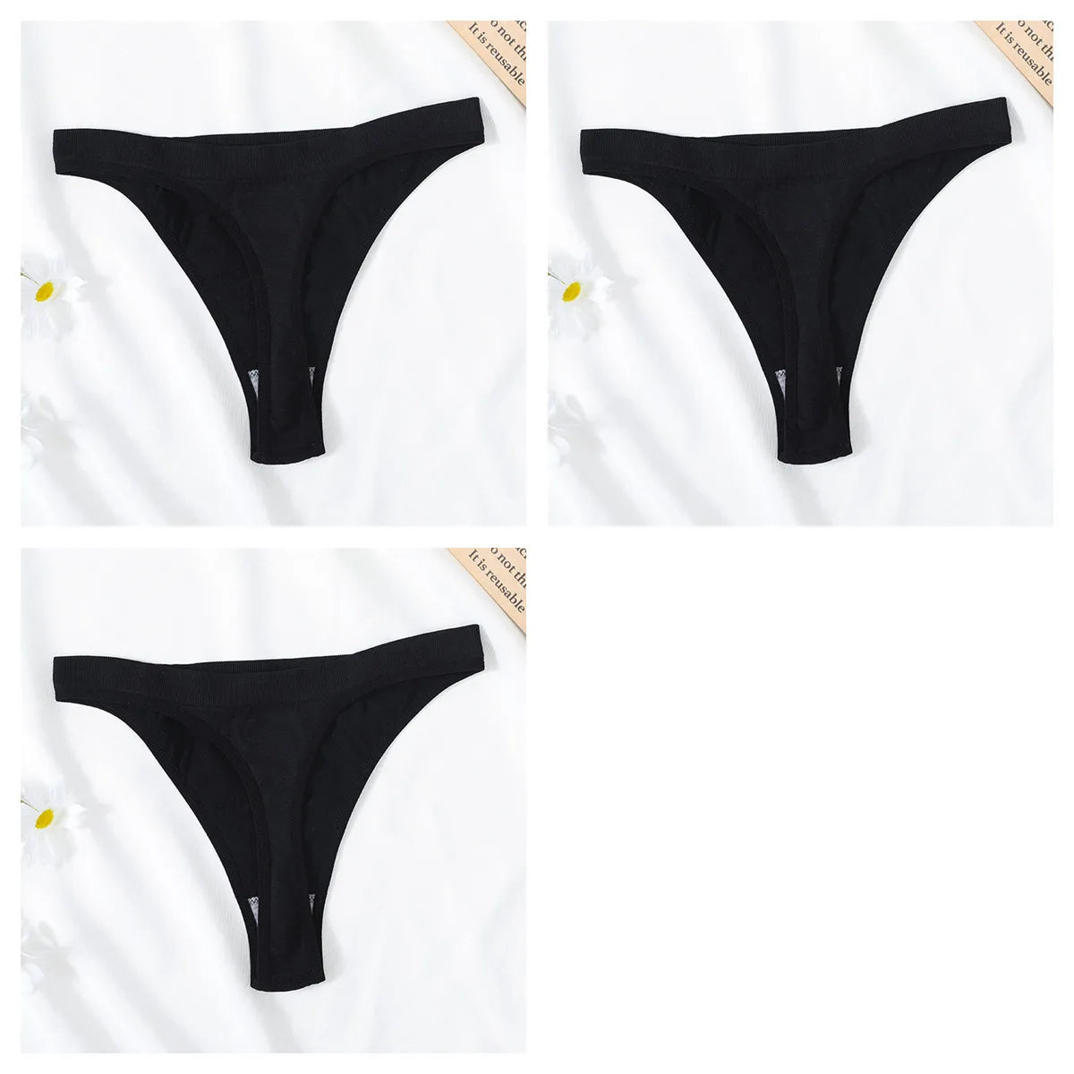 3PCS/Set Seamless G-string Panties Women Underwear Female Underpants Low Waist Thong Sexy Lingerie Seamless Sports Panties