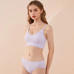 4pcs/set Women Underwear Set Active Wear Bra Top Female U Back Sports Bra And Panties Set G-String Thongs Sexy Lingerie