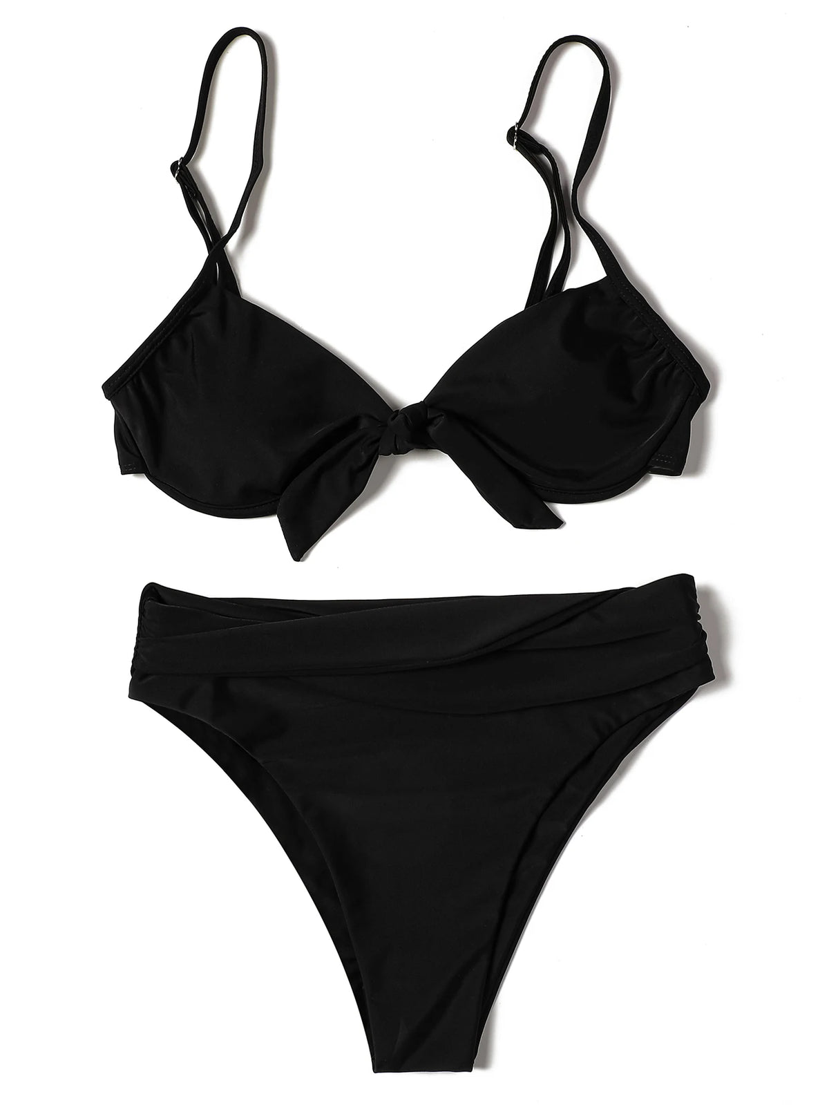 ZTVitality Black Bow High Waist Bikinis Brazilian Sexy Bikini 2021 New Arrival Straps Padded Bra Swimsuit Female Swimwear Women