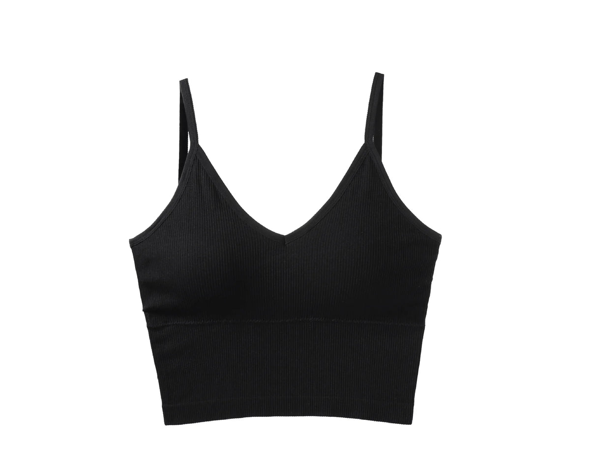 Women Tank Tops Sports Cropped Low Back Bralette Seamless Underwear Female Crop Top Sexy Lingerie Padded Camisole