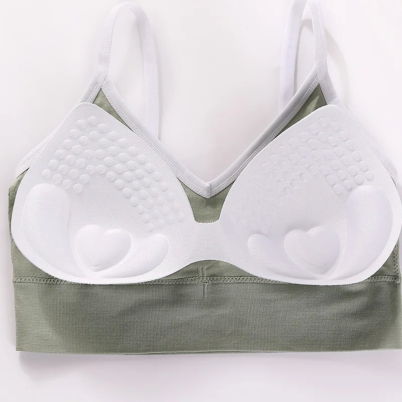 Seamless Tube Top Women Fitness Bra Ribbed Top Seamless Crop Top Female Sexy Lingerie Comfort Underwear Removable Pads