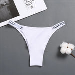 Sexy Low Rise Cotton Panties for Women Female Briefs Pantys LadiesLetter Belt Underwear Girls M-XL Intimates Lingerie FINETOO