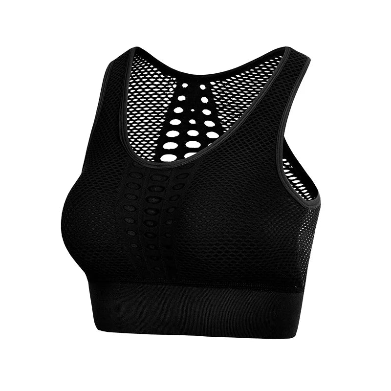 Seamless Sports Bra Top Fitness Women Racerback Running Crop Tops Femme Pink Workout Padded Yoga Bra High Support Activewear