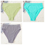 3Pcs/Set Seamless Panties Women High Waist Briefs High Cut Sports Bottom Underwear Female Stretch Rib Underpants Sexy Lingerie