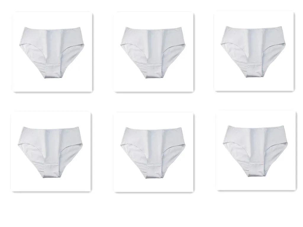 6Pcs/Set Women High Waist Cotton Briefs Breathable Panties Seamless Edge Comfort Underwear Solid Color Soft M-2XL Intimates