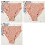 3Pcs/Set Seamless Panties Women High Waist Briefs High Cut Sports Bottom Underwear Female Stretch Rib Underpants Sexy Lingerie