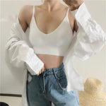 Women Tube Top U Back Crop Top Push Up Bra Sexy Lingerie Seamless Underwear Female Solid Color Sport Top Fitness Brassiere
