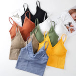 Women Tube Tops Seamless Bra Crop Top Sports Underwear Streetwear Fitness Tops Cami With Removable Pads Solid Color Lingerie