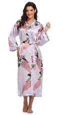 Hot Sale Black Summer Satin Kimono Bathrobe Women Bride Bridesmaid Wedding Robe Dress Gown Sexy Flower Long Sleepwear M-3XL