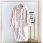 Winter Couple Flannel Pajamas Set Long Thickened Suit with Long-Sleeved Hooded Tops And Pants for Men /Women Home Comfort Wear