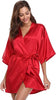 New Silk Kimono Robe Bathrobe Women Silk Bridesmaid Robes Sexy Navy Blue Robes Satin Robe Ladies Dressing Gowns