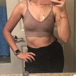 Crop Tops Women's Underwear Sexy Low Back Bralette Camis Non adjustable shoulder straps Bra Bandeau With breast pads Tank Vest