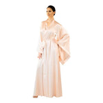 2019 New Solid Robes Women Black Red Long Sleeve Nightgown Ladies Girls Silk Satin Smooth Spring Lace Sleepwear Female Bathrobe