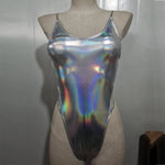 2025 Sexy Sparkling Shiny Women Swimwear One Piece Swimsuit Female High Cut Monokini Backless Bather Bathing Suit Swim Bodysuit