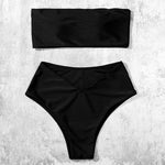 ZTVitality Strapless Black Bikinis Sexy Bikini 2025 Newest Padded Bra High Waist Swimsuit Female Solid Brazilian Swimwear Women
