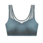 Sexy Latex Bra Push Up Women's Underwear Seamless Beautiful Back Shock-absorbing Gathers Bralette Transparent Lace Brassiere