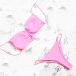 ZTVitality Pink Bikinis Sexy Push Up Bikini 2020 Hot Sale Padded String Bandage Low Waist Swimsuit Female Swimwear Women Biquini