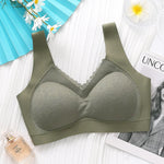 Breathable V-Neck Gather Seamless Bralette Sexy Thai Latex Bra Women's Underwear Wireless Push Up Brassiere Ladies Lingerie