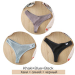 3Pcs/Set Women Cotton Thongs Panties Sexy Low Waist G-String Briefs Ladies Brazilian Lingerie Girls Breathable Intimates Bikini