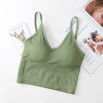 Women Tube Tops Seamless Bra Crop Top Sports Underwear Streetwear Fitness Tops Cami With Removable Pads Solid Color Lingerie