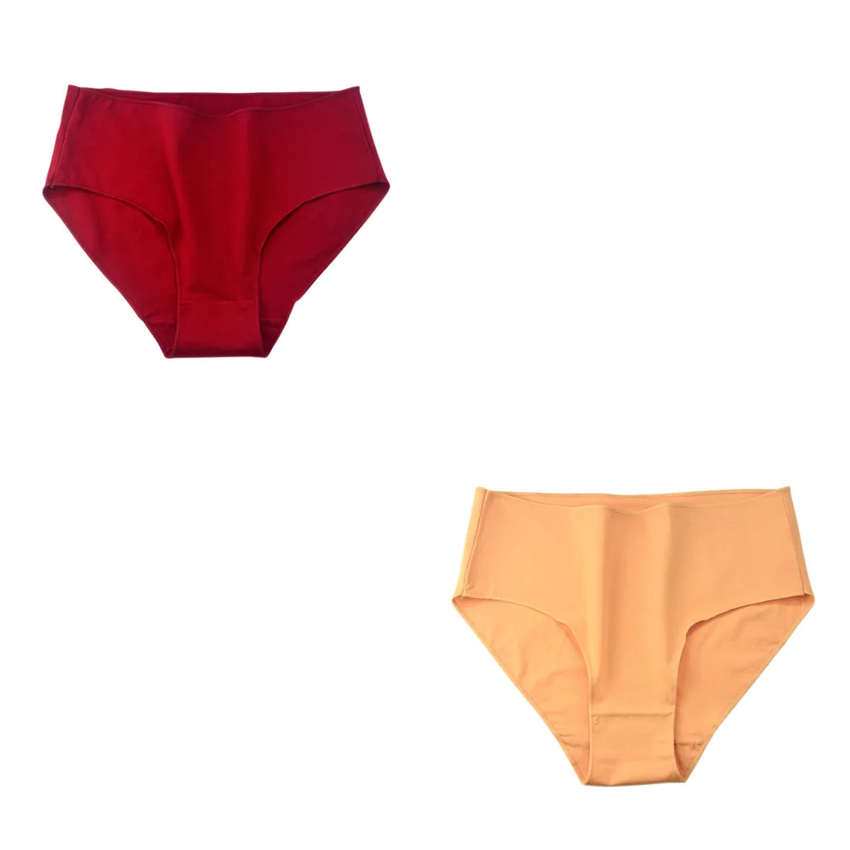 2PCS/Set Cotton Briefs Women High Waist Underpants Solid Color Lingerie Female Comfot Breathable M-2XL Panties Intimates