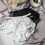 Sexy High-Waisted Lace Women's Panties Seamless Hollow out Embroidery Lady Briefs Buttocks Wrap Knickers for Females