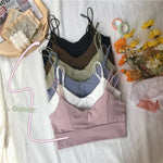 Cotton Tube Tops Women Bra Crop Top Female Wireless Solid Color Top Sleeveless Sexy Lingerie Padded Underwear