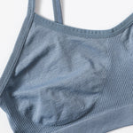 Women's Wireless Bra Sports Tube Top Ribbed Ruched Camisole Bralette With/Without Pads Underwear Sexy Lingerie M-L Intimates