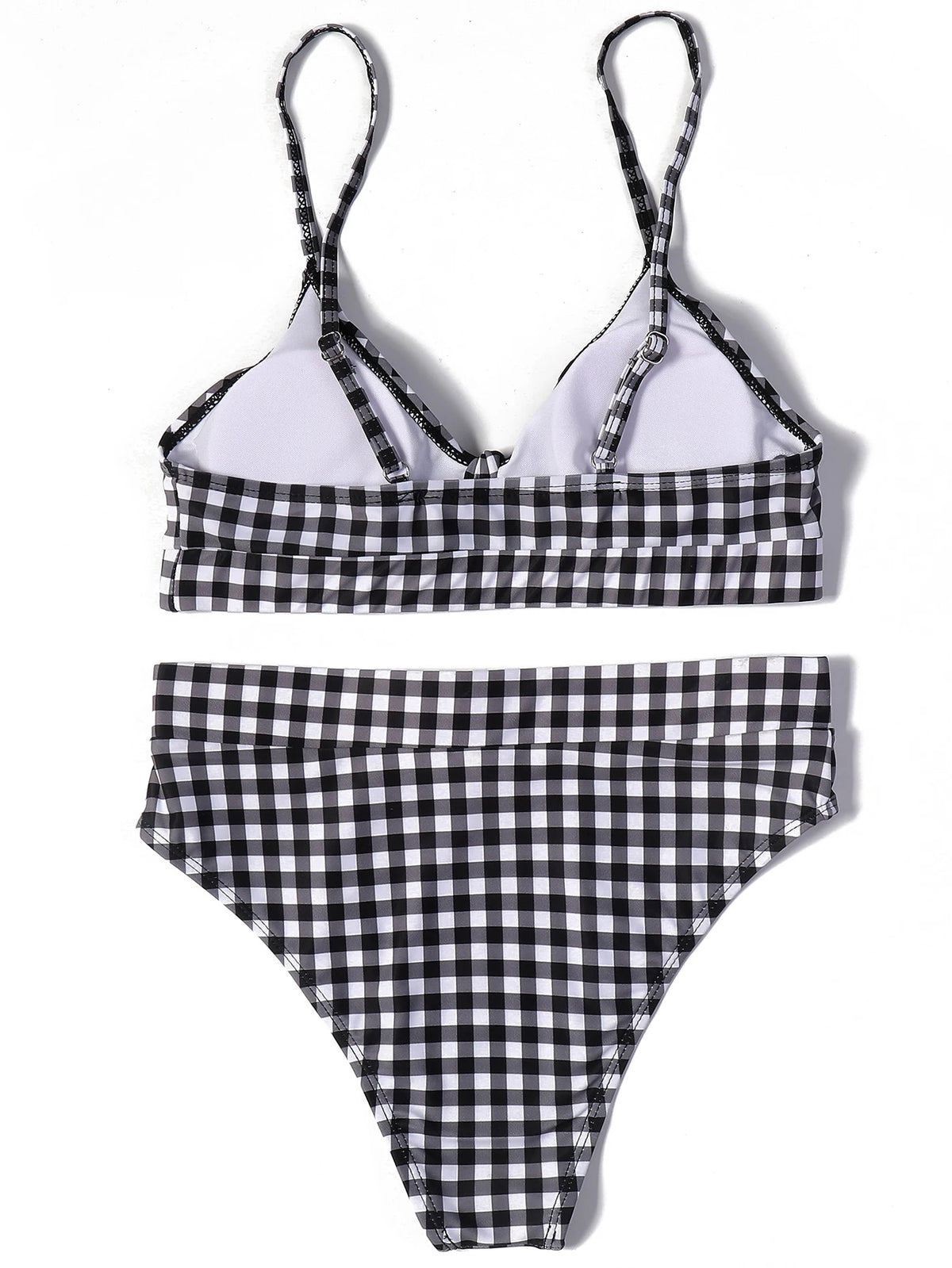 ZTVitality Bow Plaid Bikinis Push Up Sexy Bikini 2021 Hot Sale Straps Padded High Waist Swimsuit Retro Swimwear Women Biquini