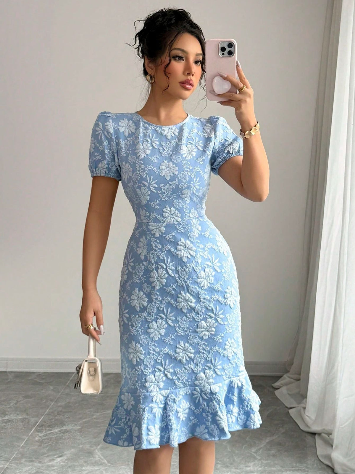 Summer Slim Fit Sheath Knee Length Office Casual All Matching Dress