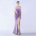 Ostrich Hair Craft Floral Wedding Annual Meeting High End Evening Dress