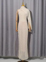 Shawl Lace Sleeveless Dress Autumn Winter High Grade Waist Slimming Dress Women