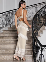 Celebrity Women Knitted Sling Bandage One Piece Dress Cascading Tassel Design Cropped Outfit Sexy Dress