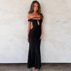 Women Clothing Autumn Winter Sexy Backless Hollow Out Cutout out Solid Color Slim Dress for Women
