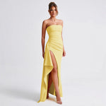 Dress Summer Sexy Side Slit Irregular Asymmetric Hip Wrapped Dress