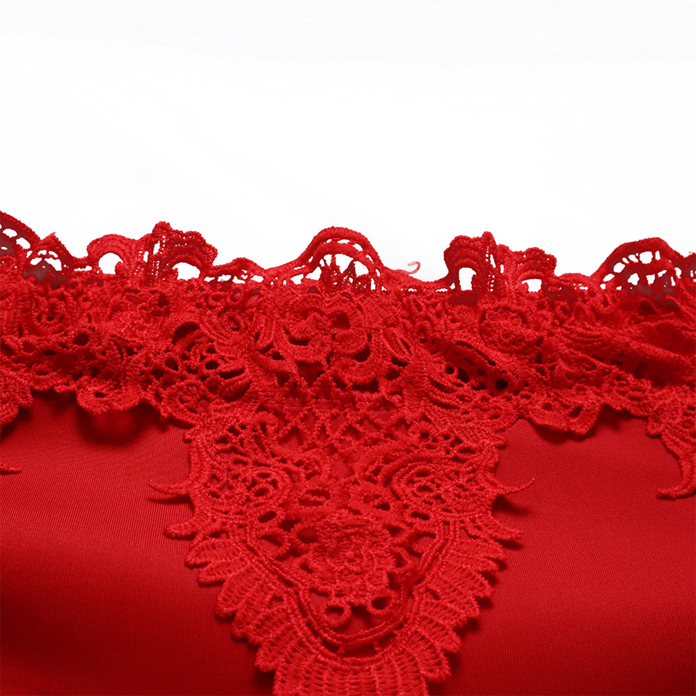 D368 cross-border women's fashion temperament lace off-the-shoulder fishtail party sexy party dress foreign trade dress