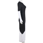 Women Clothing Spring Summer Contrast Color Slim Fit Single Side Long Sleeve Maxi Dress
