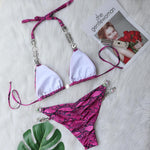 Sexy Halter Shiny Diamond Bikini Women Swimwear Female Swimsuit Two-pieces Bikini Set Brazilian Bathing Suit Swim Beachwear Lady