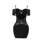 Cami Dress Sexy Slim off Shoulder Hollow Out Cutout Ring Sheath Dress