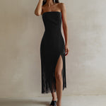 Dress Summer Tassel Sexy Tube Top Split Dress Women