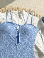 Leaves Printed Mesh Hollow Out Women Swimwear One Piece Swimsuit Female Monokini High Leg Cut Bather Slim Bathing Suit Swim Lady