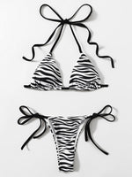Sexy Leopard Bikini 2025 Halter Swimsuit Women String Swimwear Female Micro Bikini Set Brazilian Bathing Suit Push Up Swim Wear