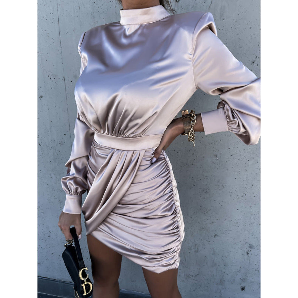 Autumn Winter Loose Casual Dress Office Long Sleeve Dress Women