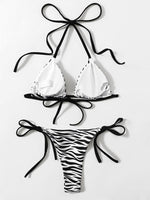 Sexy Leopard Bikini 2025 Halter Swimsuit Women String Swimwear Female Micro Bikini Set Brazilian Bathing Suit Push Up Swim Wear