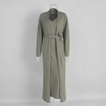 Women Knitted Long Sleeve Cardigan Sling Dress Set Autumn Soft Blouse