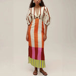 Spring Summer Positioning Printing Linen Dress Casual Vacation Loose Dress