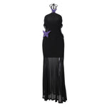 Autumn Sexy off Shoulder Halter Butterfly Decoration Slim Fit Holiday Dress Women
