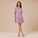 Sequined Short Sleeve A line Dress Cocktail Women Short Dress