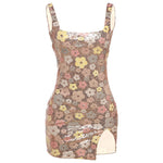 Spring Summer Women Clothing Fashionable Elegant Sexy Slim Fit Square Collar Sequined Hip Split Dress
