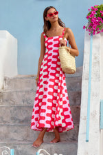 Summer Vacation French Spaghetti Strap Floral Print Maxi Dress
